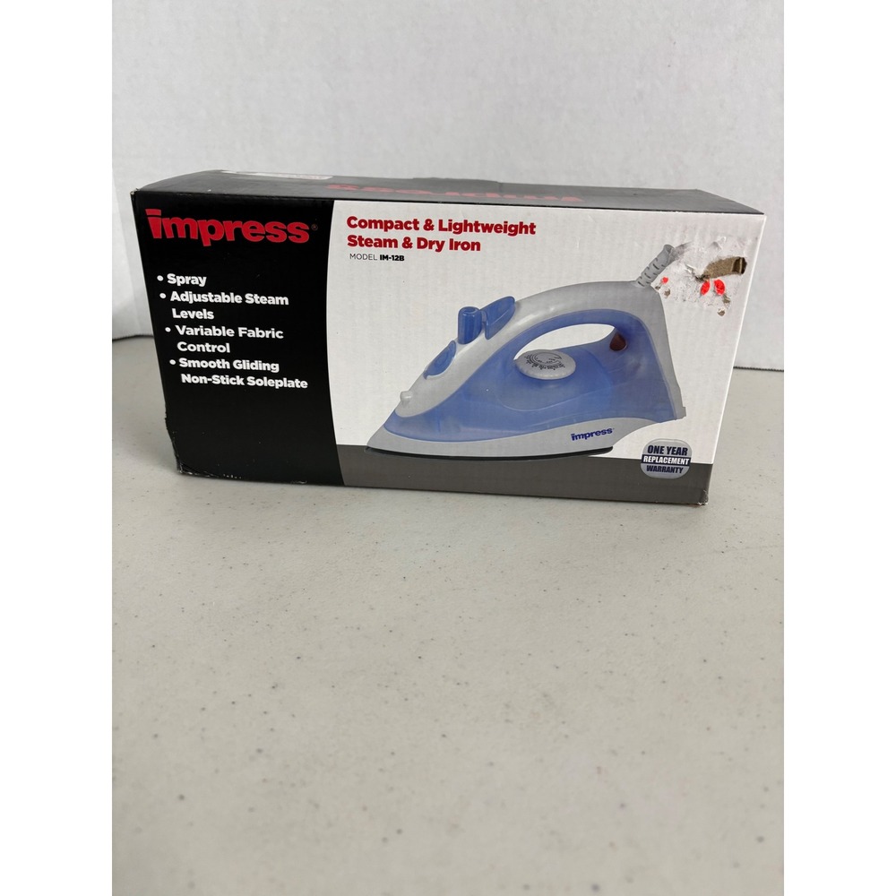 Impress NEW Compact Lightweight Steam Dry Iron Model IM128 Blue‎ White